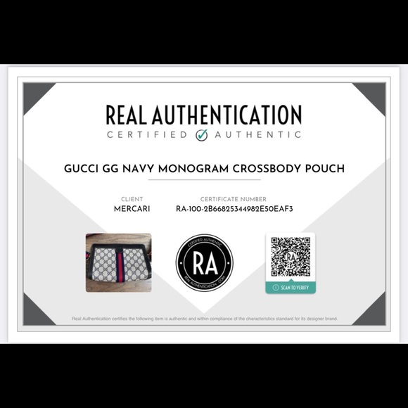 Gucci GG Navy Monogram Crossbody Pouch w/ auth cert - Picture 12 of 13